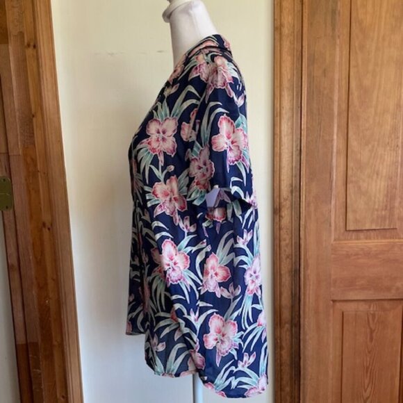 TOMMY BAHAMA Talulla Gardens Camp Shirt in Island Navy L - Picture 12 of 16